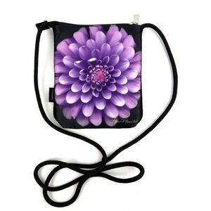Harold Feinstein Crossbody Bag Purple Dahlia Handbag Colorful Boho Brand New